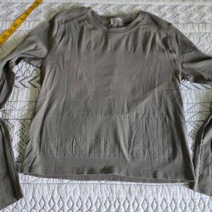 Free People Cropped long sleeve knit tops Tan & Teal 2 Tops FP Movement NWOT